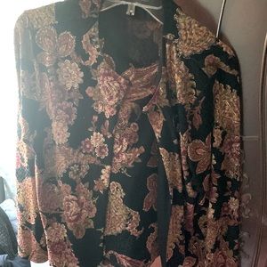 Brown, black and gold Jacket plus sleeveless under blouse